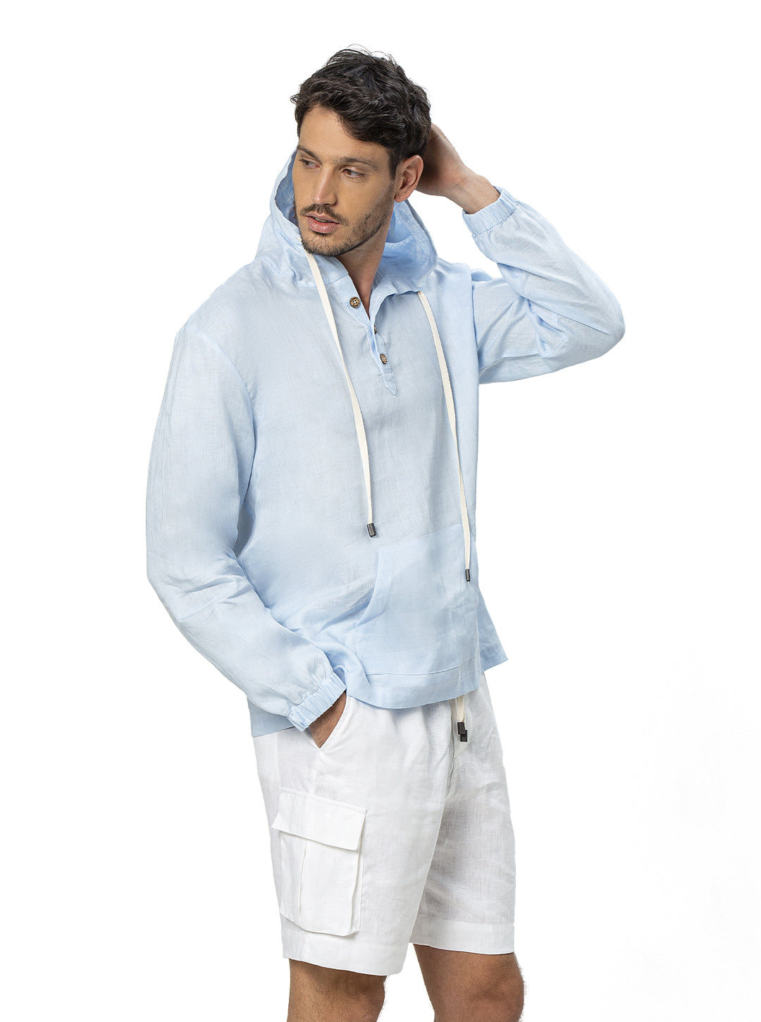 Linen Hoodie - Ondademar Men