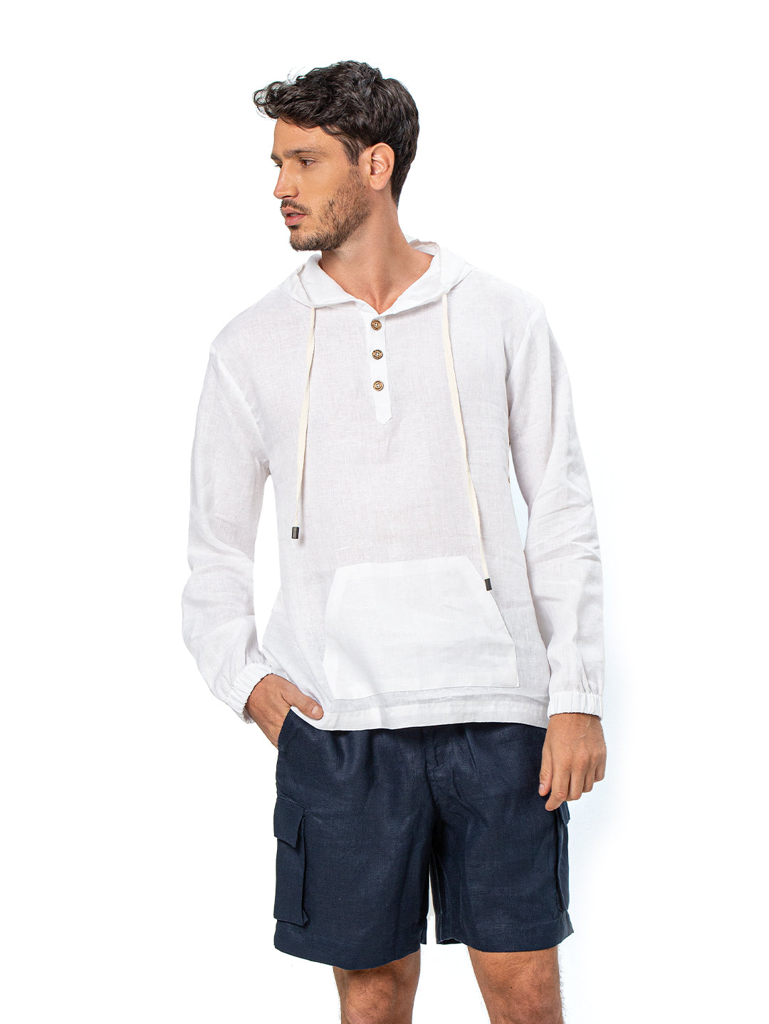 Linen Hoodie - Ondademar Men